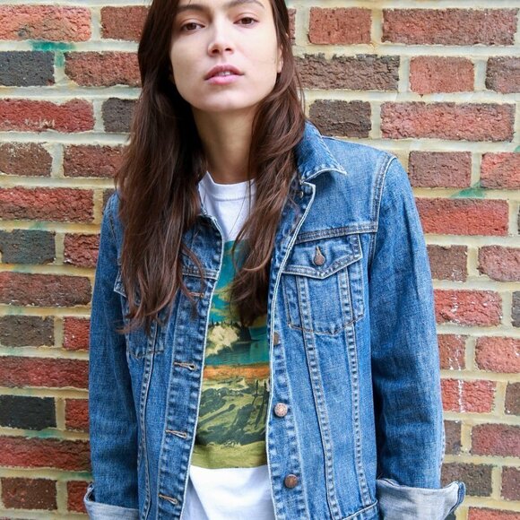 Feminist Art Denim Jacket “Fatal Flaw” Handcrafted | One of a Kind - Picture 5 of 16